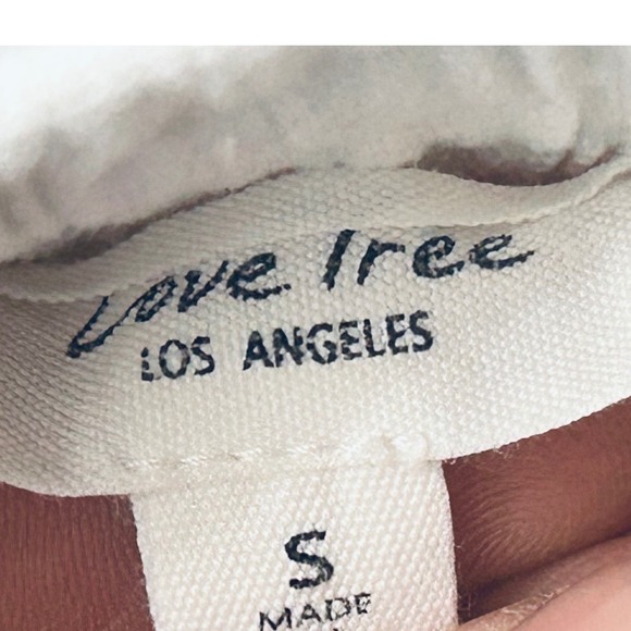 Love Tree Los Angeles White Linen Blend Jogger Pants Drawstring Size Small - Picture 5 of 5